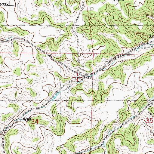 Topographic Map of 08N26E34ADB_01 Well, MT