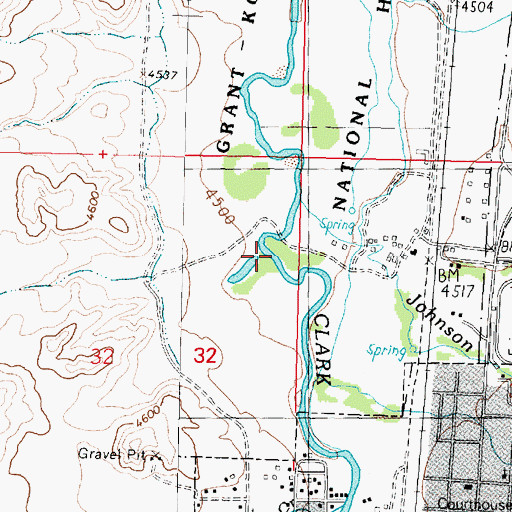 Topographic Map of 08N09W32AADD01 Well, MT