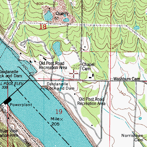 Topographic Map of Howell Cemetery, AR