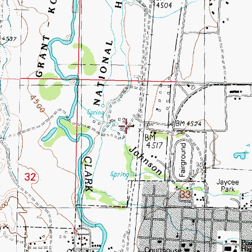 Topographic Map of 08N09W33BAC_01 Well, MT