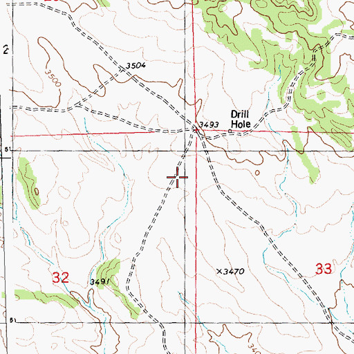 Topographic Map of 08N24E33BB__01 Well, MT