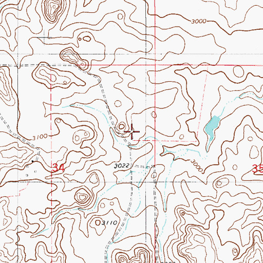 Topographic Map of 08N54E34ADAC01 Well, MT