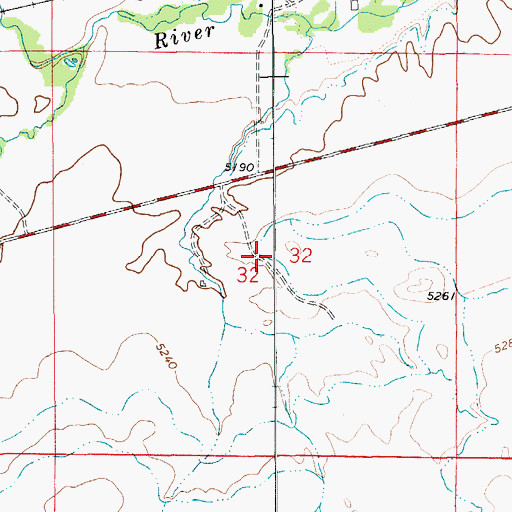 Topographic Map of 08N10E32____01 Well, MT