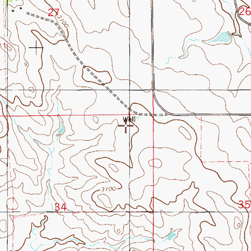 Topographic Map of 08N59E34AA__01 Well, MT