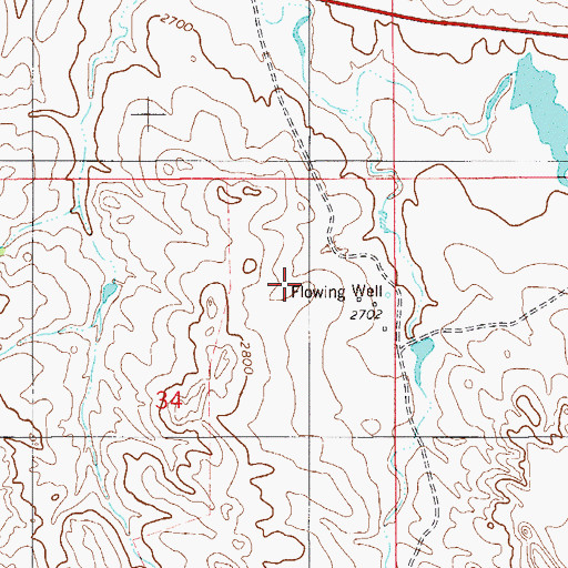 Topographic Map of 08N56E34ACA_01 Well, MT