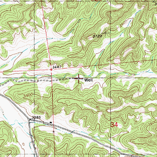Topographic Map of 08N27E34BABC01 Well, MT