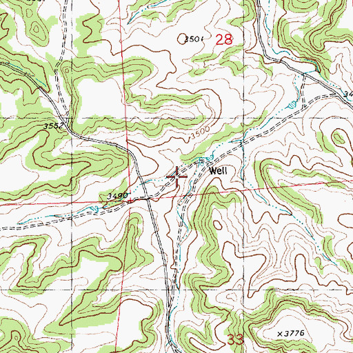 Topographic Map of 08N26E28CDCA01 Well, MT