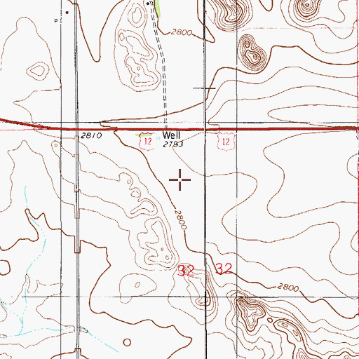 Topographic Map of 08N57E32BA__01 Well, MT