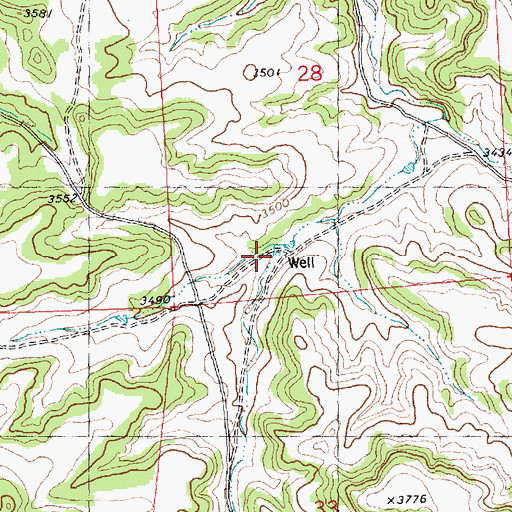 Topographic Map of 08N26E28CD__01 Well, MT
