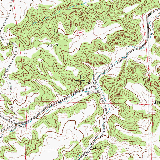 Topographic Map of 08N26E26DCC_01 Spring, MT