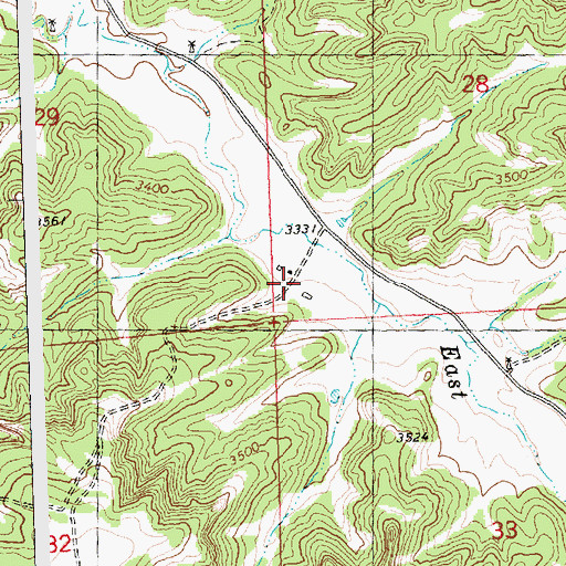 Topographic Map of 08N27E28CCCA01 Well, MT