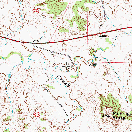 Topographic Map of 08N55E33AABA02 Well, MT