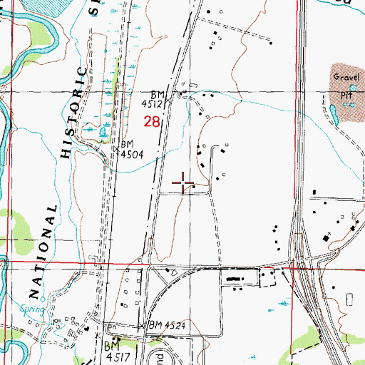 Topographic Map of 08N09W28DBDC01 Well, MT