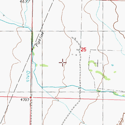 Topographic Map of 08N09W25BD__01 Well, MT