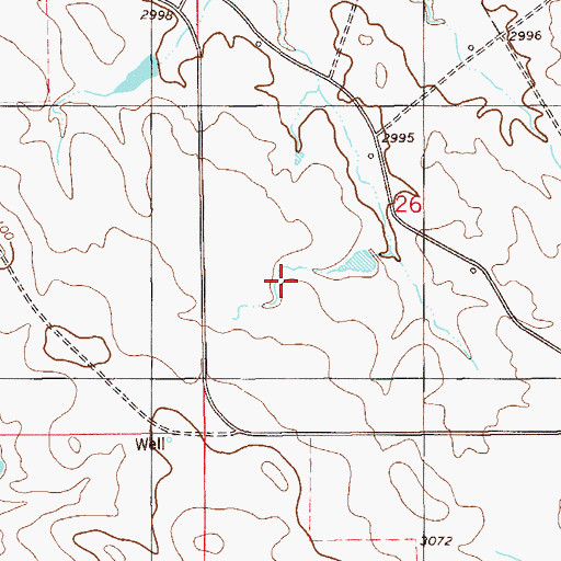Topographic Map of 08N57E25CDBD01 Well, MT