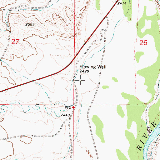 Topographic Map of 08N51E26CC__01 Well, MT