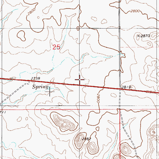 Topographic Map of 08N56E25DC__01 Well, MT
