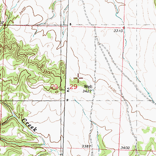 Topographic Map of 08N31E29DBC_01 Well, MT