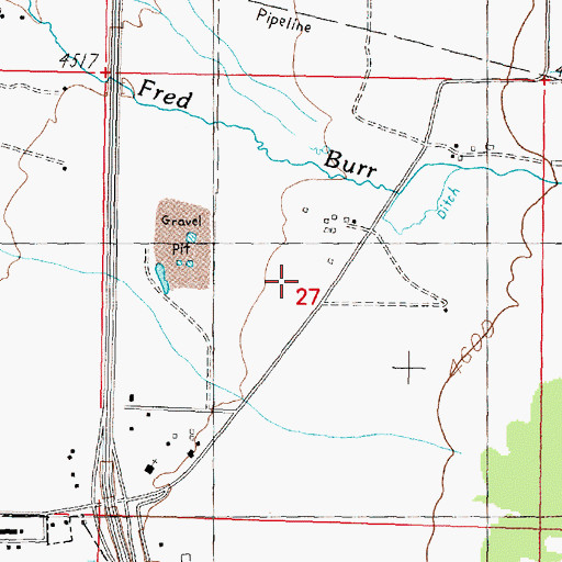 Topographic Map of 08N09W27BDDD01 Well, MT