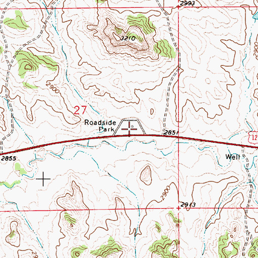 Topographic Map of 08N53E27DABC01 Well, MT