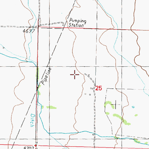 Topographic Map of 08N09W27AC__01 Well, MT