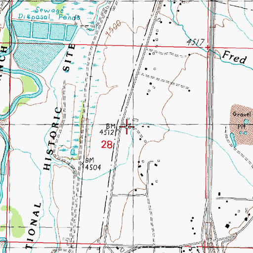 Topographic Map of 08N09W28AC__02 Well, MT