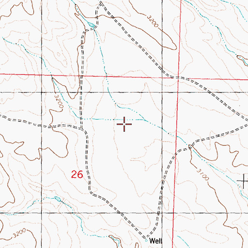 Topographic Map of 08N33E26A___01 Well, MT