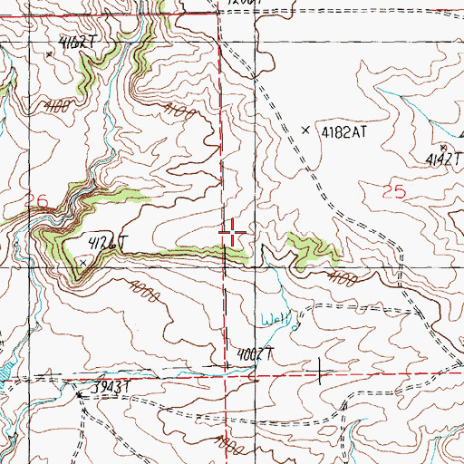 Topographic Map of 08N19E25CCAC01 Well, MT