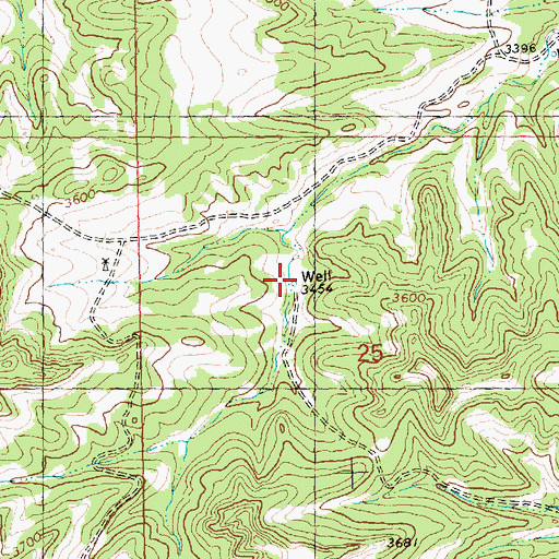 Topographic Map of 08N27E25BDBC01 Well, MT