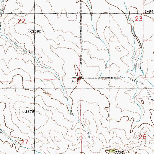 Topographic Map of 08N23E23CCCC01 Well, MT
