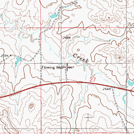 Topographic Map of 08N56E27BCDA01 Well, MT
