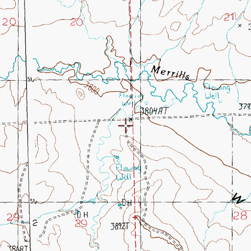 Topographic Map of 08N21E29AAD_01 Well, MT