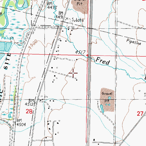 Topographic Map of 08N09W28AADB01 Well, MT