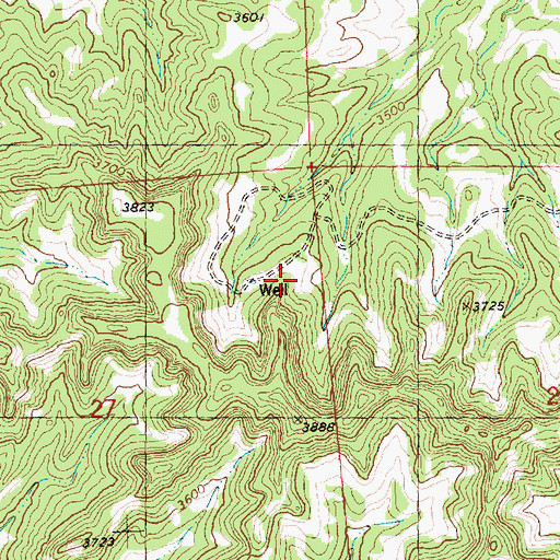 Topographic Map of 08N27E27AACC01 Well, MT