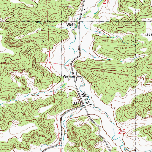 Topographic Map of 08N26E25BBDA01 Well, MT