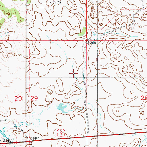 Topographic Map of 08N54E29AD__01 Well, MT