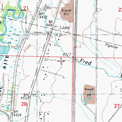 Topographic Map of 08N09W28AAAB01 Well, MT
