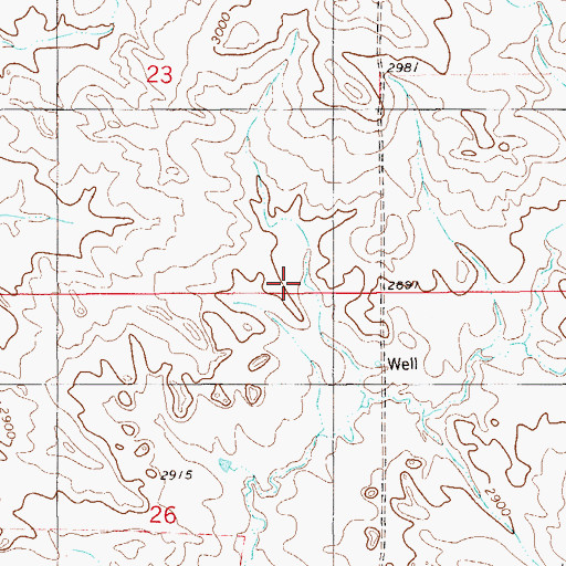 Topographic Map of 08N58E26AA__01 Well, MT