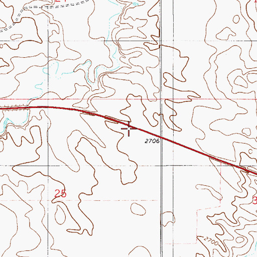 Topographic Map of 08N55E25AA__01 Well, MT