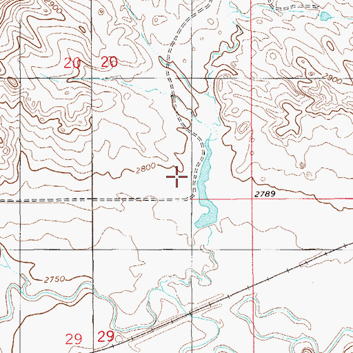 Topographic Map of 08N58E29ABAA01 Well, MT