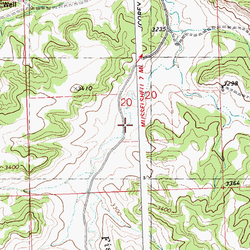 Topographic Map of 08N29E20DBCB01 Well, MT