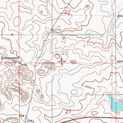 Topographic Map of 08N54E21CCCC01 Well, MT