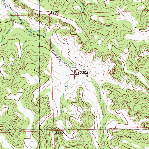Topographic Map of 08N29E22CBAA01 Well, MT
