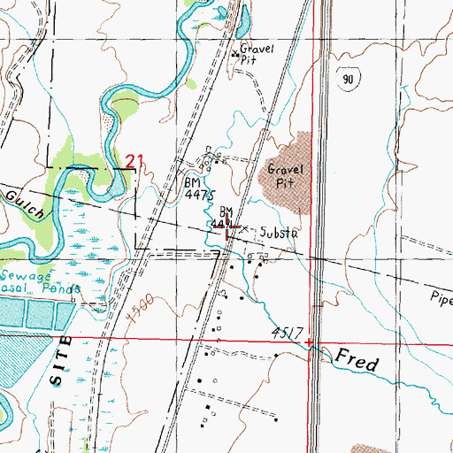Topographic Map of 08N09W21DACC01 Well, MT