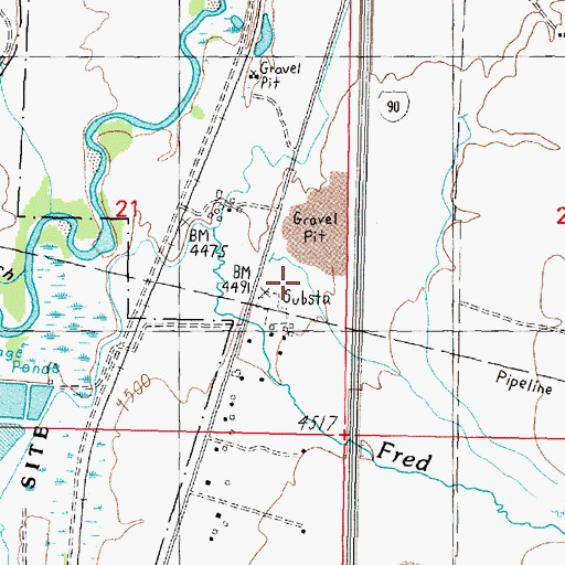 Topographic Map of 08N09W21DA__02 Well, MT