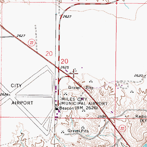 Topographic Map of 08N47E20DBAC01 Well, MT