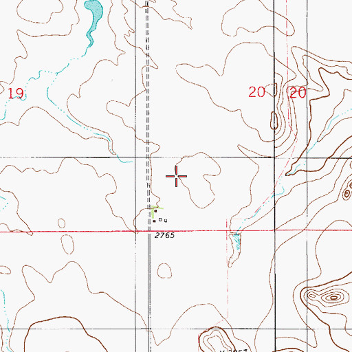Topographic Map of 08N57E20CC__01 Well, MT
