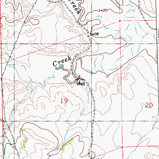 Topographic Map of 08N24E19ACDD01 Well, MT