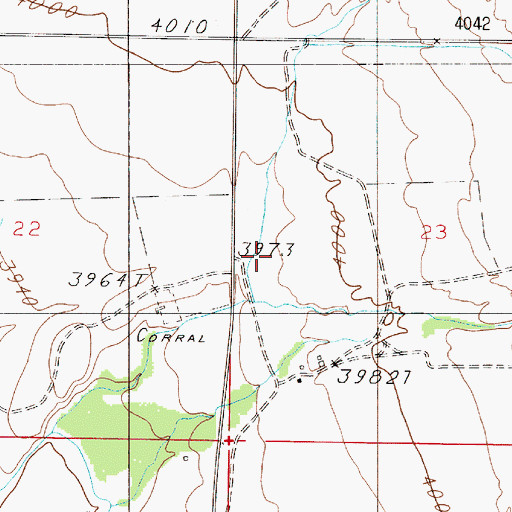 Topographic Map of 08N02E23CBBA01 Well, MT