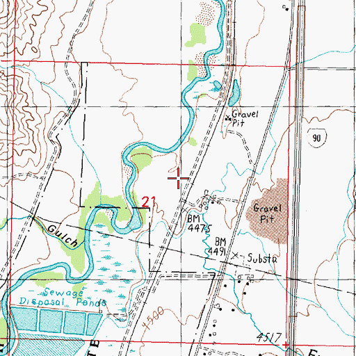 Topographic Map of 08N09W21AC__01 Well, MT